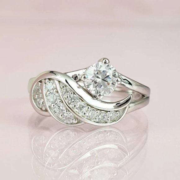 Lovely Zircon Full Filled Romantic Angel Wings Wedding Ring for Women, PD336 - Picture 4 of 7